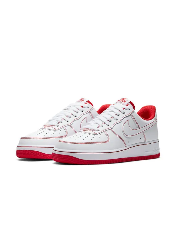 Кроссовки air force 1 '07 'contrast stitch - white university red' Nike — изображение 3 из 4, белый/красный