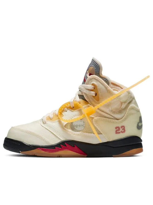 Кроссовки 5 x off-white retro sp 'sail' Air Jordan — изображение 1 из 4, красный//черный