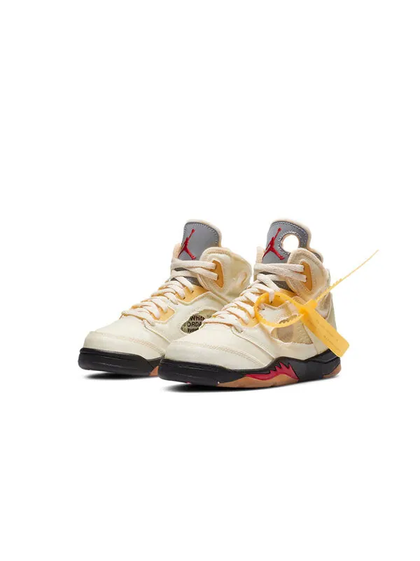 Кроссовки 5 x off-white retro sp 'sail' Air Jordan — изображение 3 из 4, красный//черный