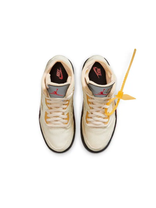 Кроссовки 5 x off-white retro sp 'sail' Air Jordan — изображение 4 из 4, красный//черный