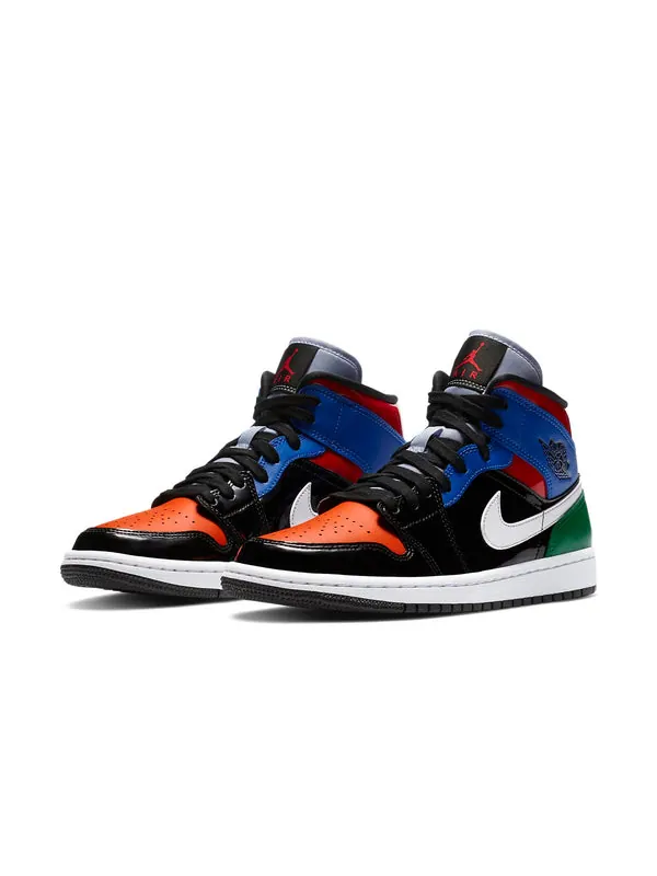 Кроссовки 1 mid se 'multi patent' Air Jordan — изображение 3 из 4, черный/красный