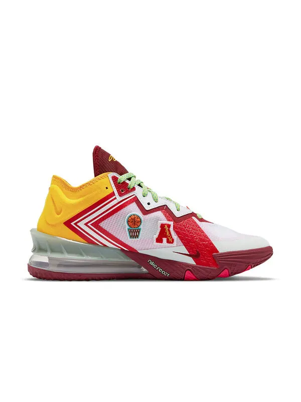 Кроссовки mimi plange x lebron 18 low ep Nike — изображение 2 из 4, белый/красный/желтый