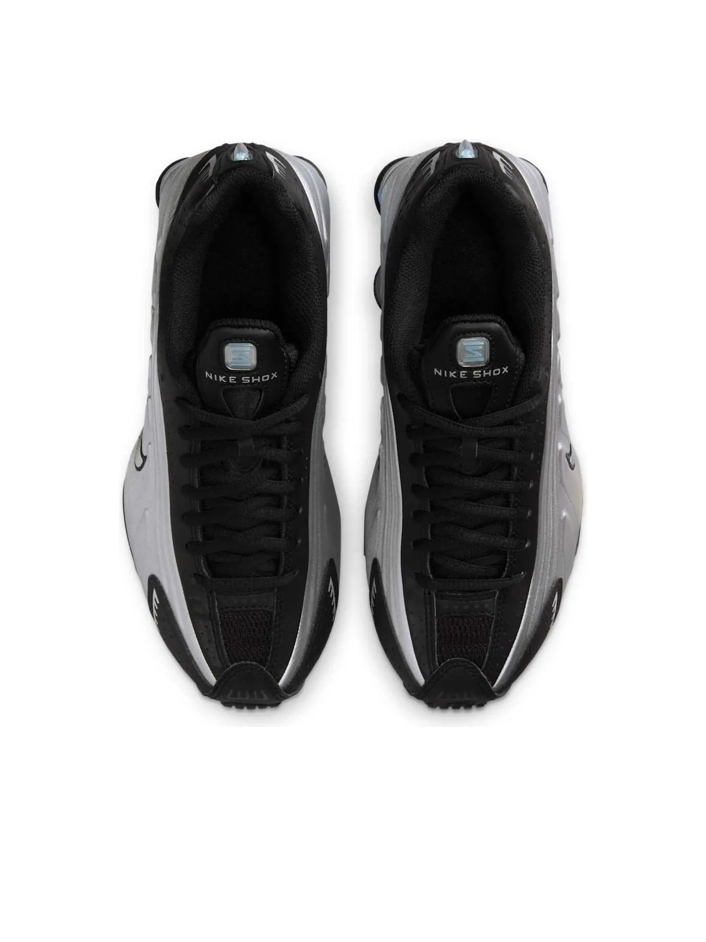 Кроссовки (GS) Nike Shox R4 'Metallic Silver Black Psychic Blue' — изображение 4 из 6, серебряный