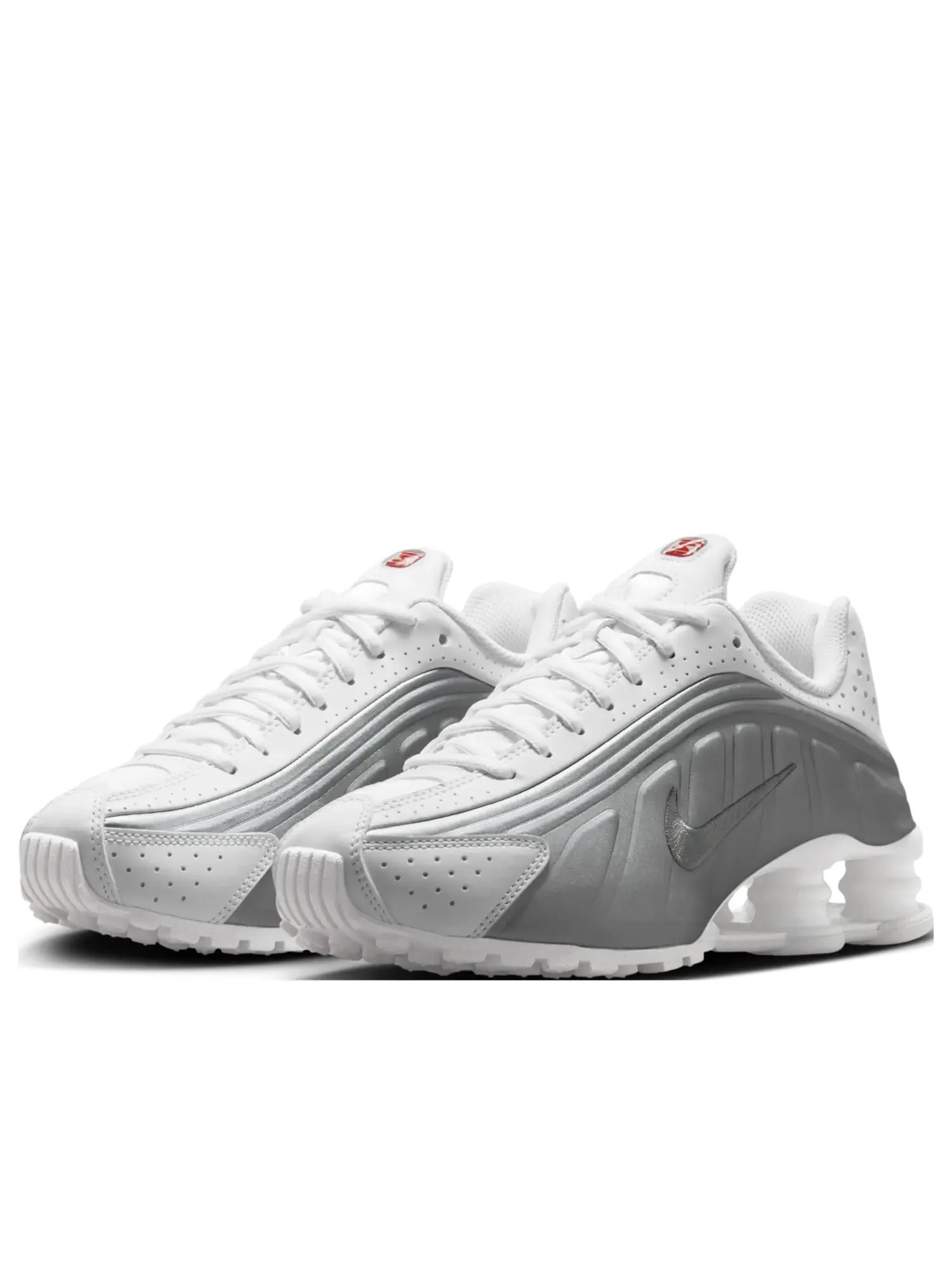 Кроссовки (GS) Nike Shox R4 'White Metallic Silver' — изображение 4 из 7, белый