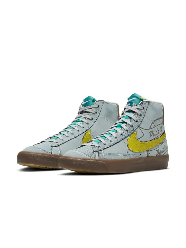 Кроссовки ben simmons x blazer mid '77 'pregame pack - motivation' Nike — изображение 3 из 4, серый/желтый