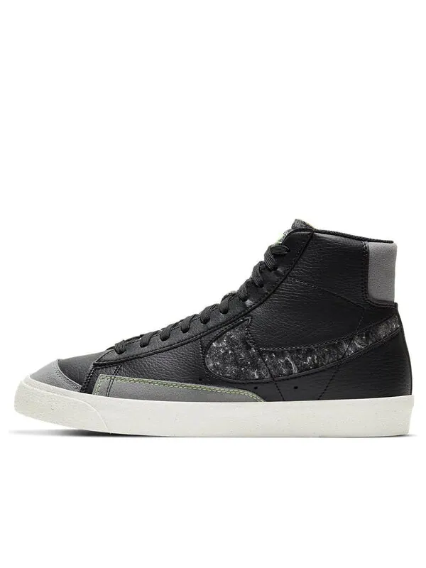 Кроссовки blazer mid '77 vintage 'recycled wool pack - black electric green' Nike — изображение 1 из 4, черный/серый/зеленый
