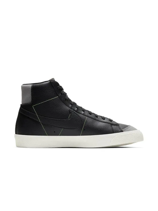 Кроссовки blazer mid '77 vintage 'recycled wool pack - black electric green' Nike — изображение 2 из 4, черный/серый/зеленый