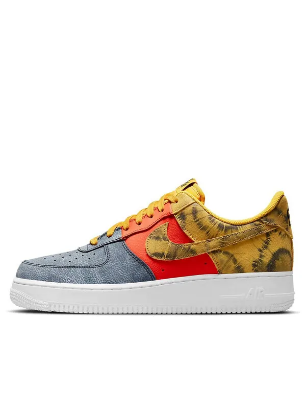 Кроссовки air force 1 '07 lv8 'dark sulphur tie-dye' Nike — изображение 1 из 4, темный/темный-оранжевый