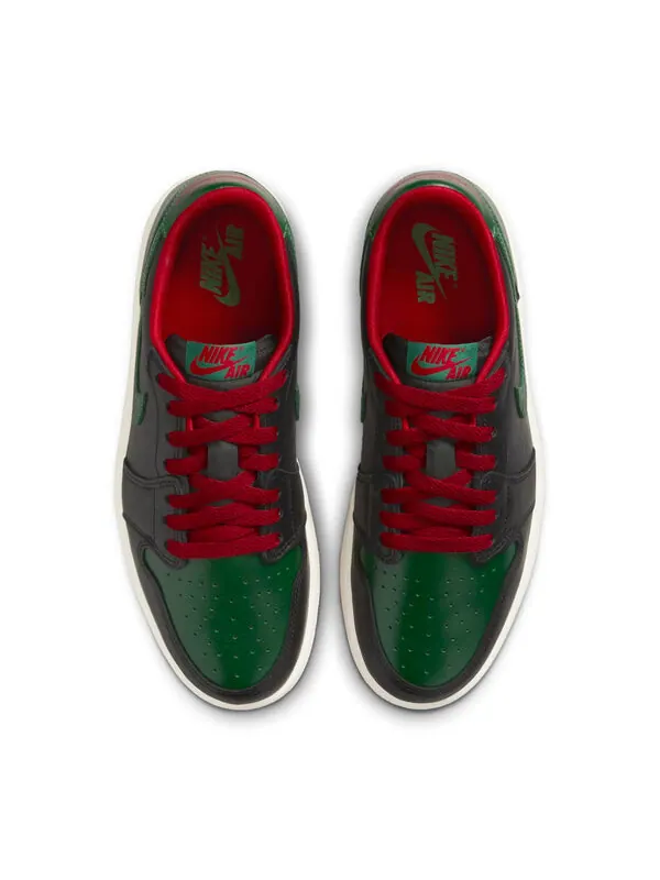 Кроссовки 1 ретро низкие og Air Jordan — изображение 3 из 4, черный/зеленый/красный