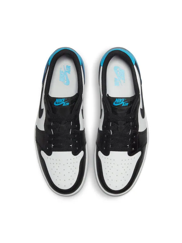 Кроссовки 1 ретро низкие og Air Jordan — изображение 4 из 4, белый/синий-черный