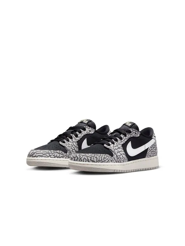 Кроссовки 1 ретро низкие og Air Jordan — изображение 2 из 4, черный//серый/белый