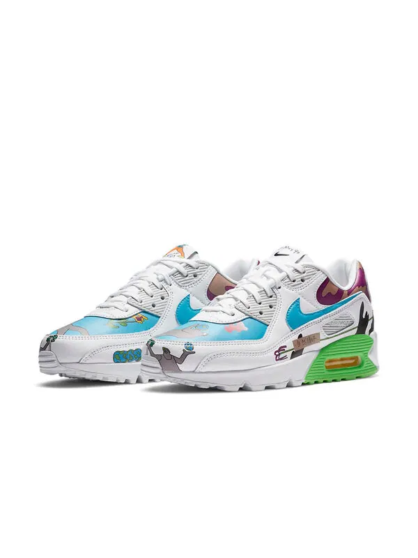 Кроссовки x air max 90 flyleather сине- Nike — изображение 3 из 4, синий/белый