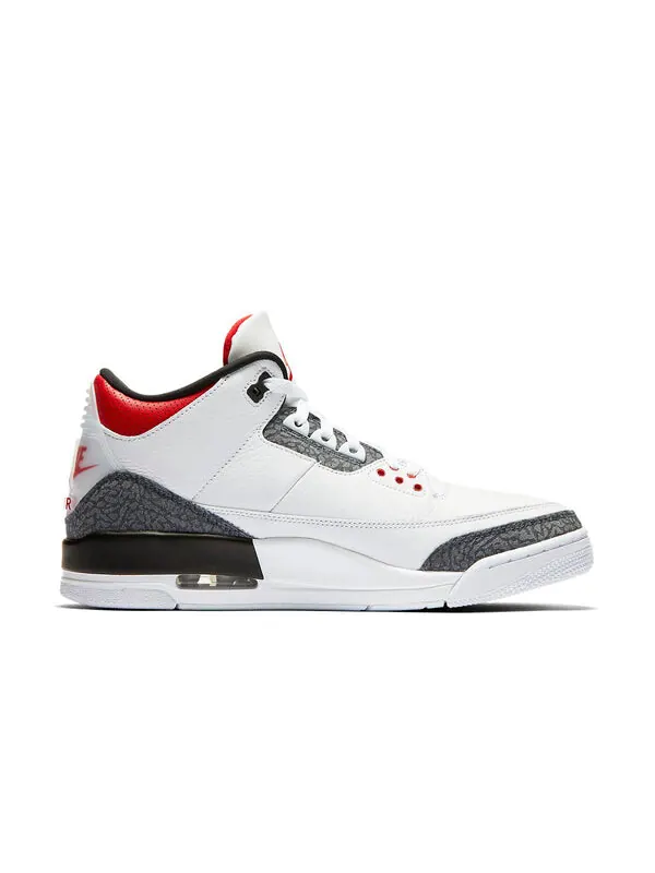 Кроссовки 3 ретро деним se Air Jordan — изображение 2 из 4, белый/красный/черный