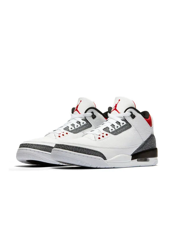 Кроссовки 3 ретро деним se Air Jordan — изображение 3 из 4, белый/красный/черный