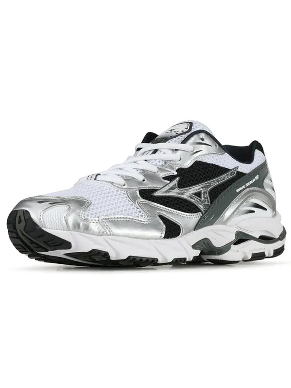 Кроссовки wave rider 10 'white black silver' Mizuno — изображение 3 из 4, белый/черный/серебристый