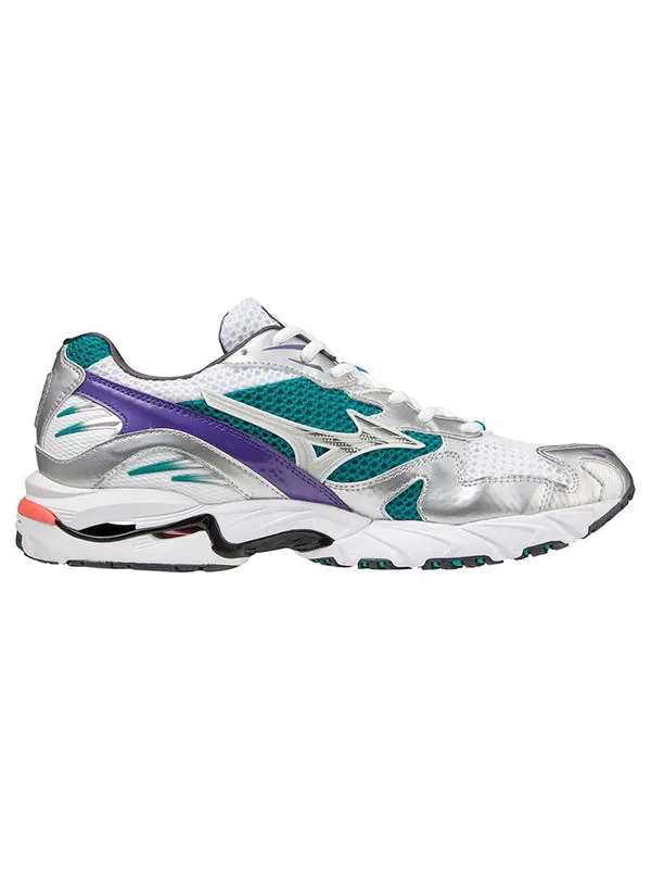 Кроссовки wave rider 10 'white' Mizuno — изображение 3 из 4, белый/зеленый/фиолетовый