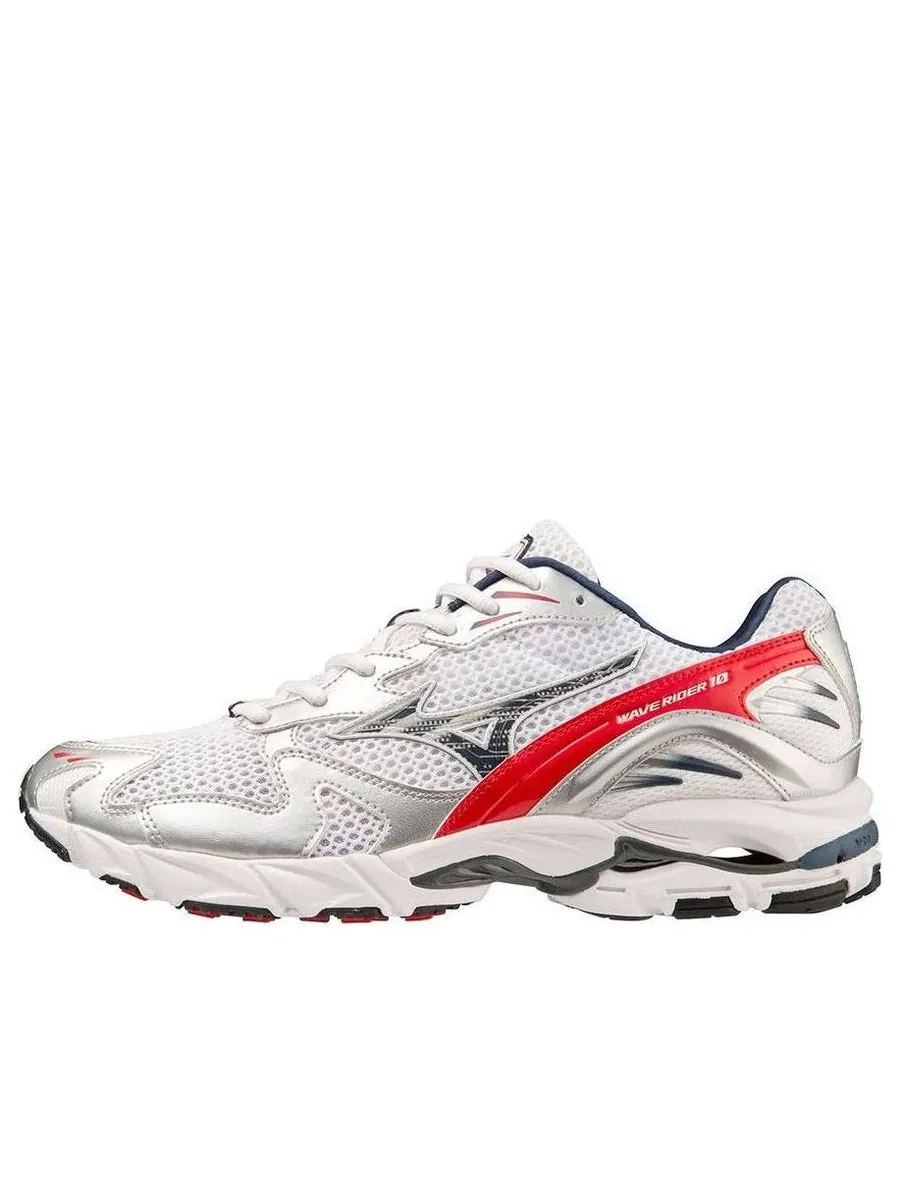 Кроссовки Mizuno Wave Rider 10 'White Silver Red' — изображение 1 из 5, белый