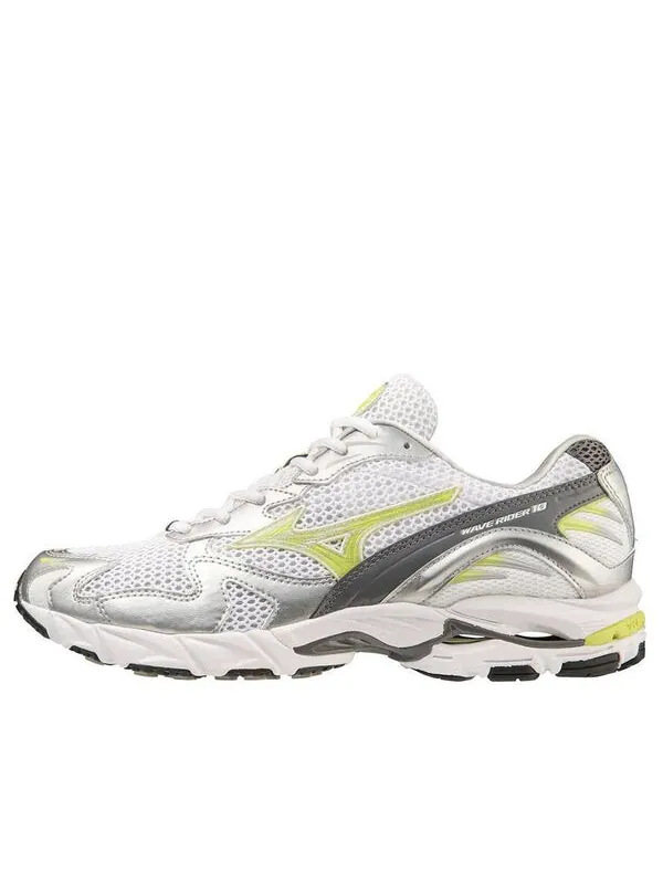 Кроссовки wave rider 10 'white sunny lime' Mizuno — изображение 1 из 4, белый//серебристый