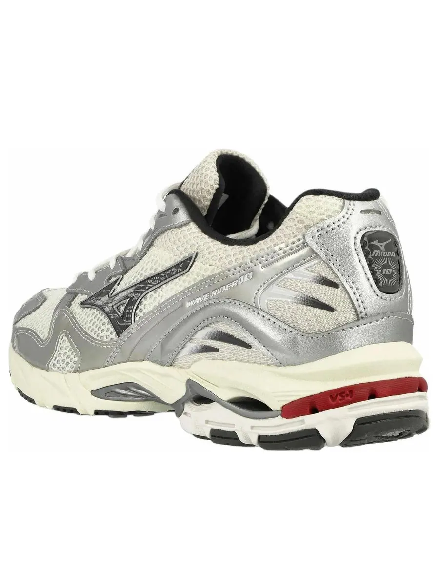 Кроссовки Mizuno Wave Rider 10 'White Black Rythmic Red' — изображение 3 из 5, серебряный