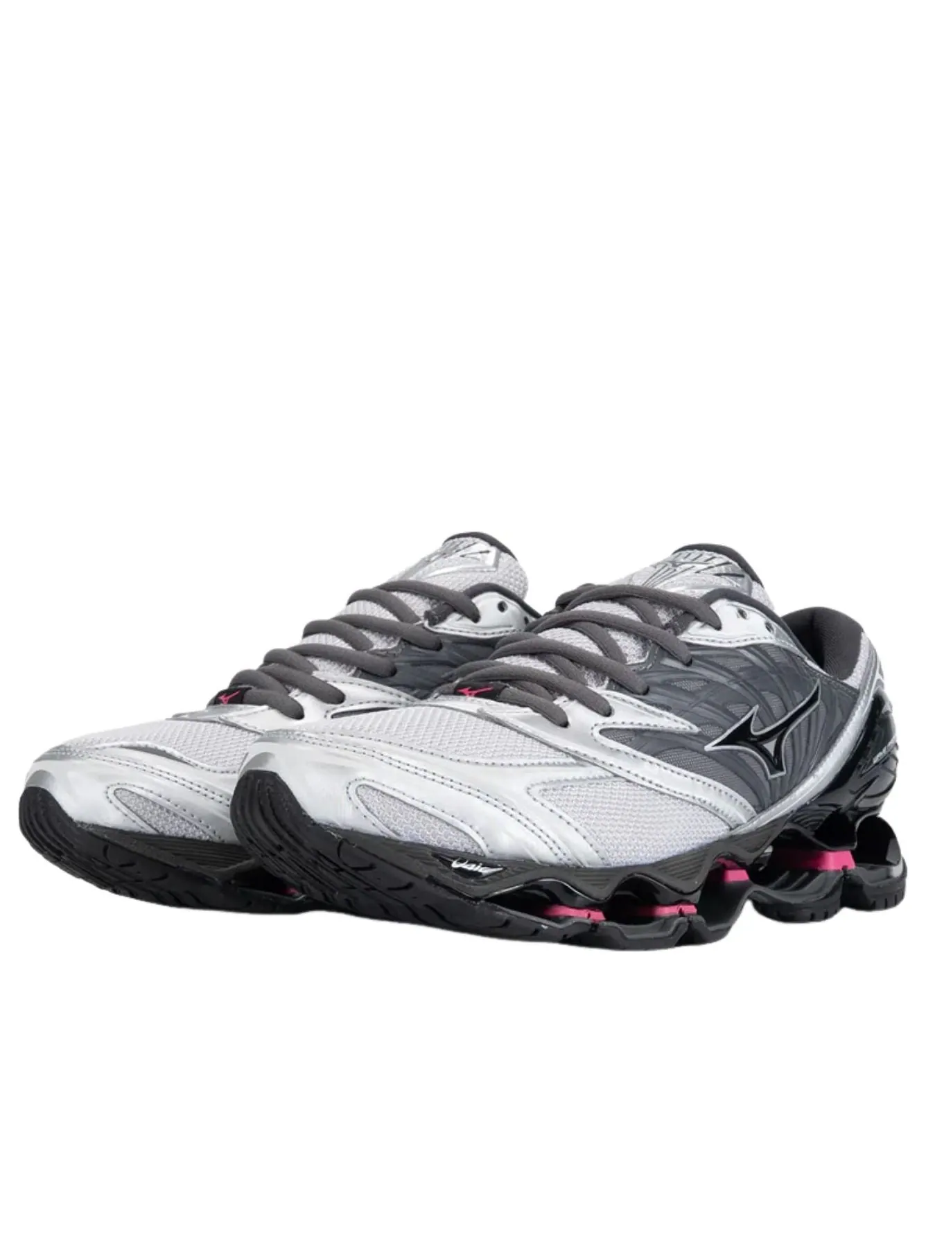 Кроссовки Mizuno Wave Prophecy LS 'Silver Dark Grey Pink' — изображение 2 из 5