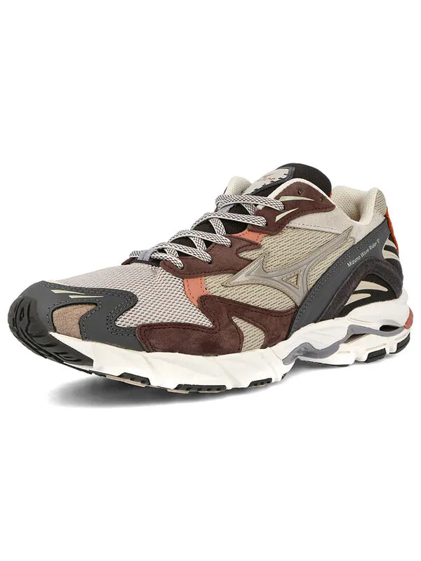 Кроссовки wood wood x wave rider 10.55 'wood ash' Mizuno — изображение 3 из 4, серый/черный