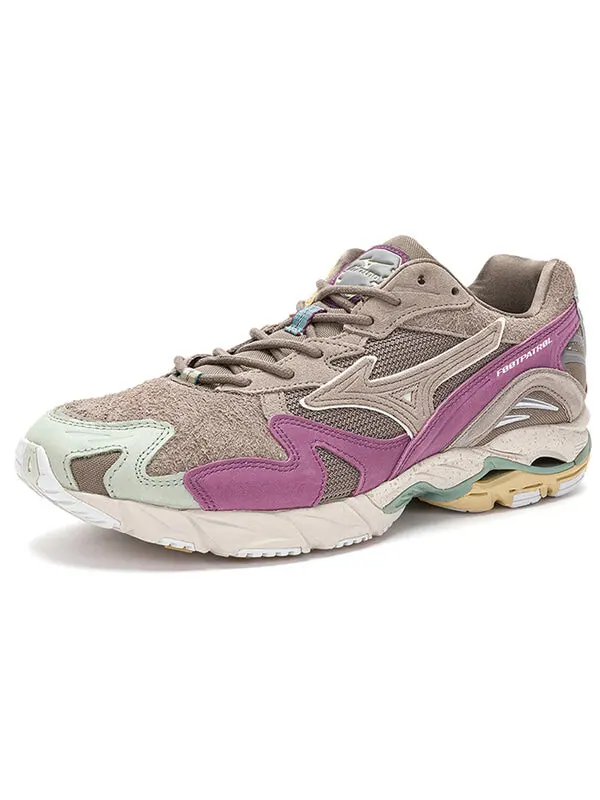 Кроссовки footpatrol x wave rider 10 'grey rust' Mizuno — изображение 2 из 4, серый/фиолетовый