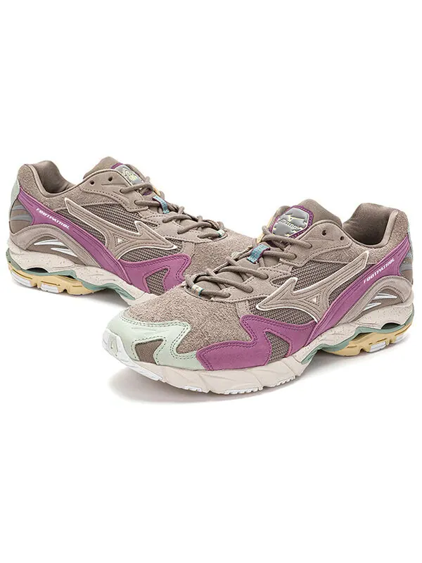 Кроссовки footpatrol x wave rider 10 'grey rust' Mizuno — изображение 3 из 4, серый/фиолетовый