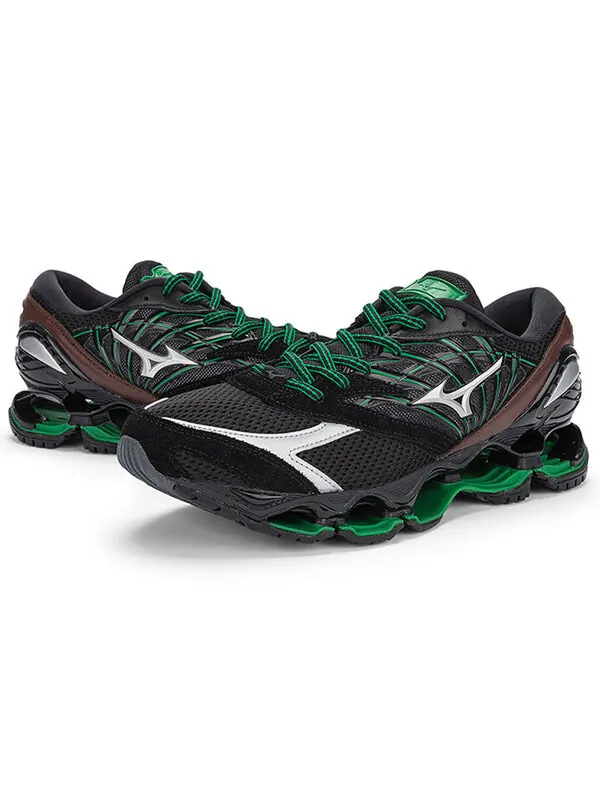 Кроссовки x randomevent wave prophecy ls 'black' Mizuno — изображение 4 из 4, черный/зеленый