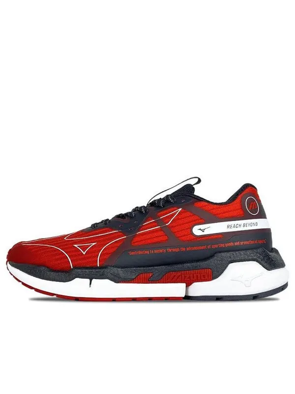 Кроссовки pi knit low top running shoes black/red Mizuno — изображение 1 из 4, красный/черный