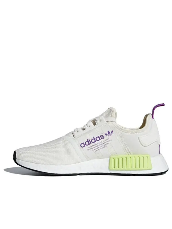Кроссовки nmd_r1 Adidas — изображение 1 из 4, белый/желтый/фиолетовый