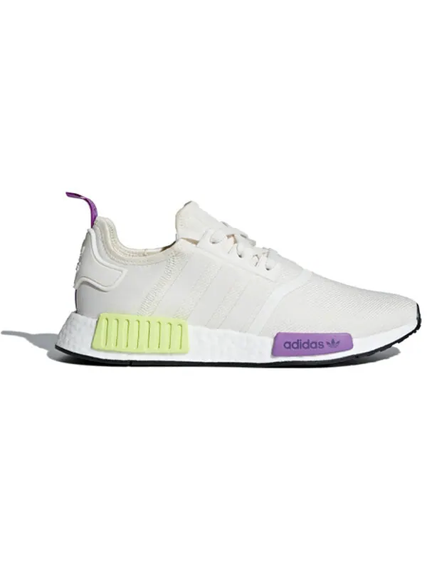 Кроссовки nmd_r1 Adidas — изображение 2 из 4, белый/желтый/фиолетовый