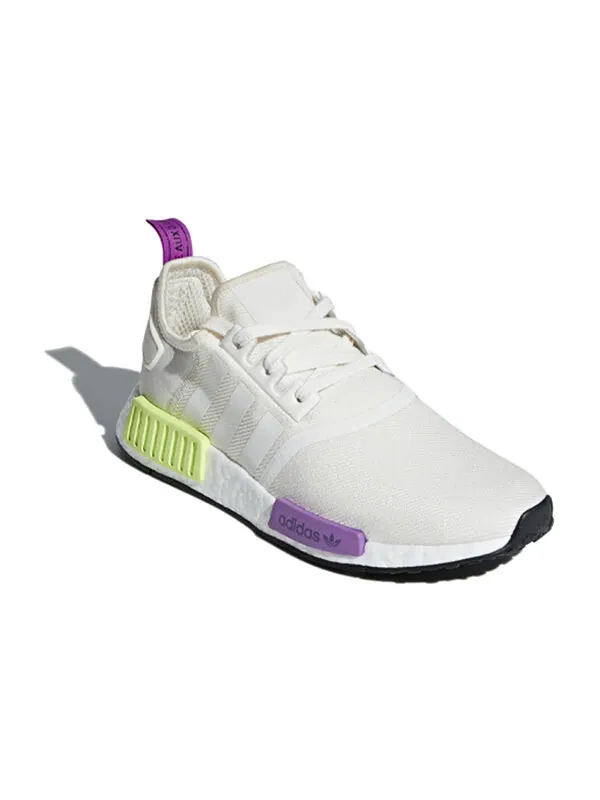 Кроссовки nmd_r1 Adidas — изображение 3 из 4, белый/желтый/фиолетовый