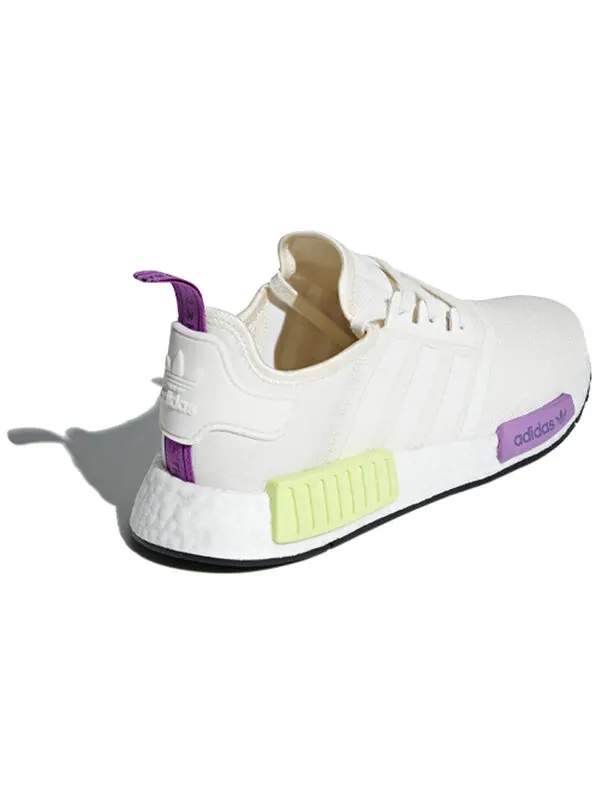 Кроссовки nmd_r1 Adidas — изображение 4 из 4, белый/желтый/фиолетовый