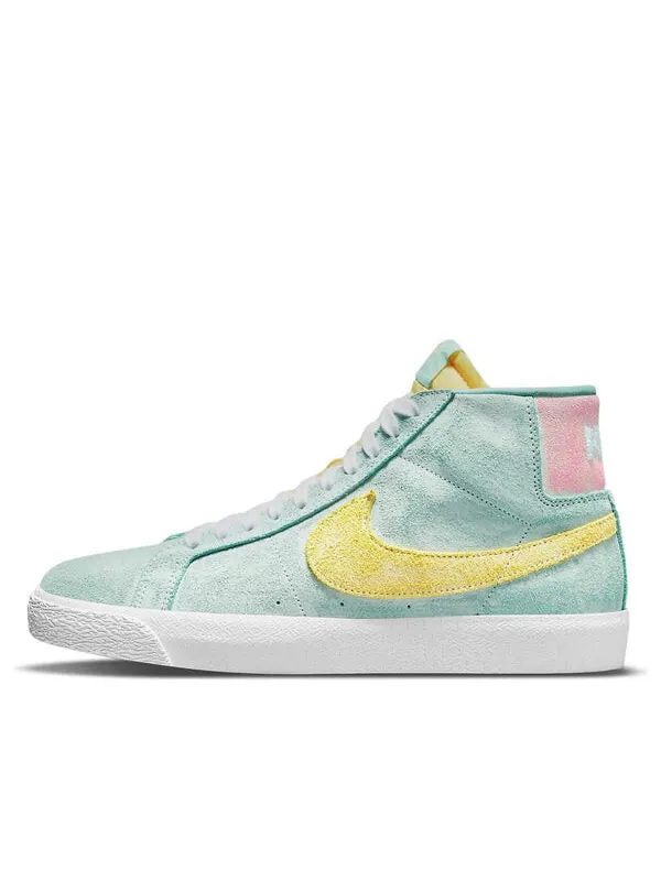 Кроссовки zoom blazer mid premium sb Nike — изображение 1 из 4, зеленый/желтый/розовый