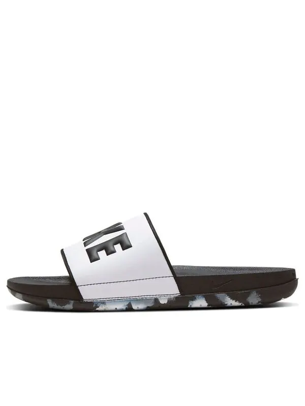 Тапочки offcourt slide 'marble - black white' Nike — изображение 1 из 4, черный