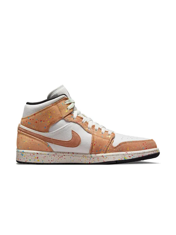 Кроссовки 1 mid se 'brushstroke paint splatter' Air Jordan — изображение 2 из 4, черный//красный