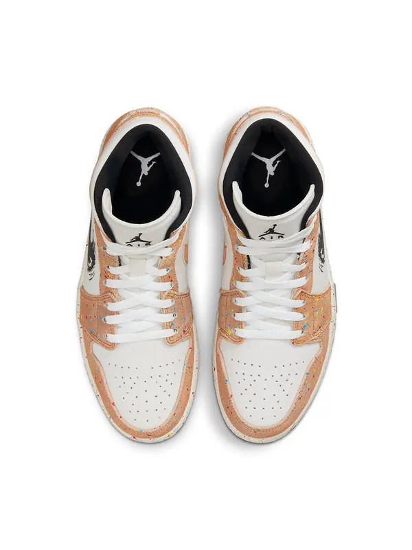 Кроссовки 1 mid se 'brushstroke paint splatter' Air Jordan — изображение 4 из 4, черный//красный
