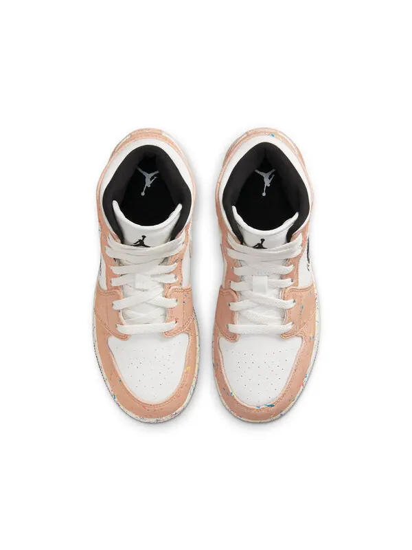 Кроссовки 1 mid se 'brushstroke paint splatter' Air Jordan — изображение 4 из 4, черный--красный
