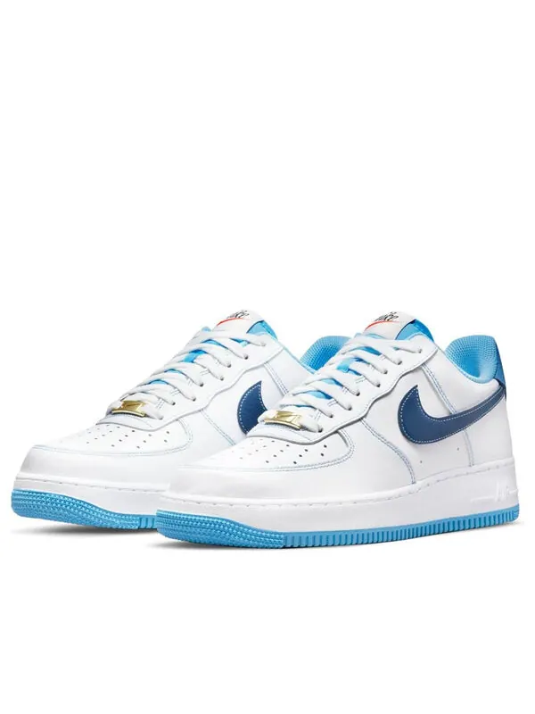 Кроссовки air force 1 '07 'first use - white university blue' Nike — изображение 3 из 4, белый//синий