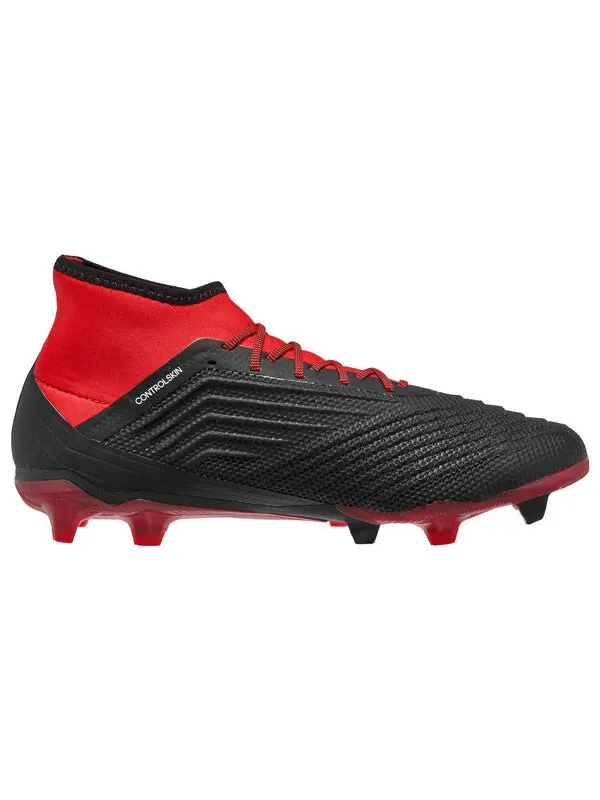 Кроссовки Predator 18.2 FG Adidas — изображение 2 из 4, черный/белый/красный