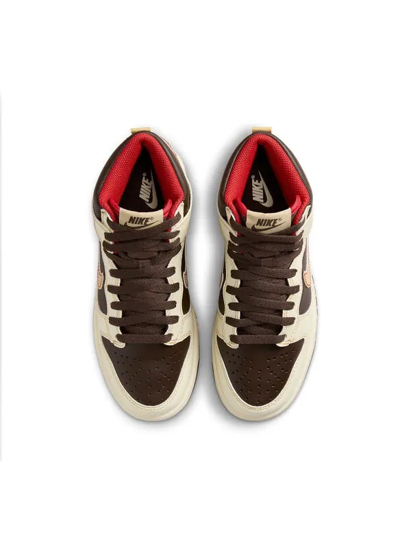 Кроссовки данк высокие Nike — изображение 4 из 4, коричневый///красный
