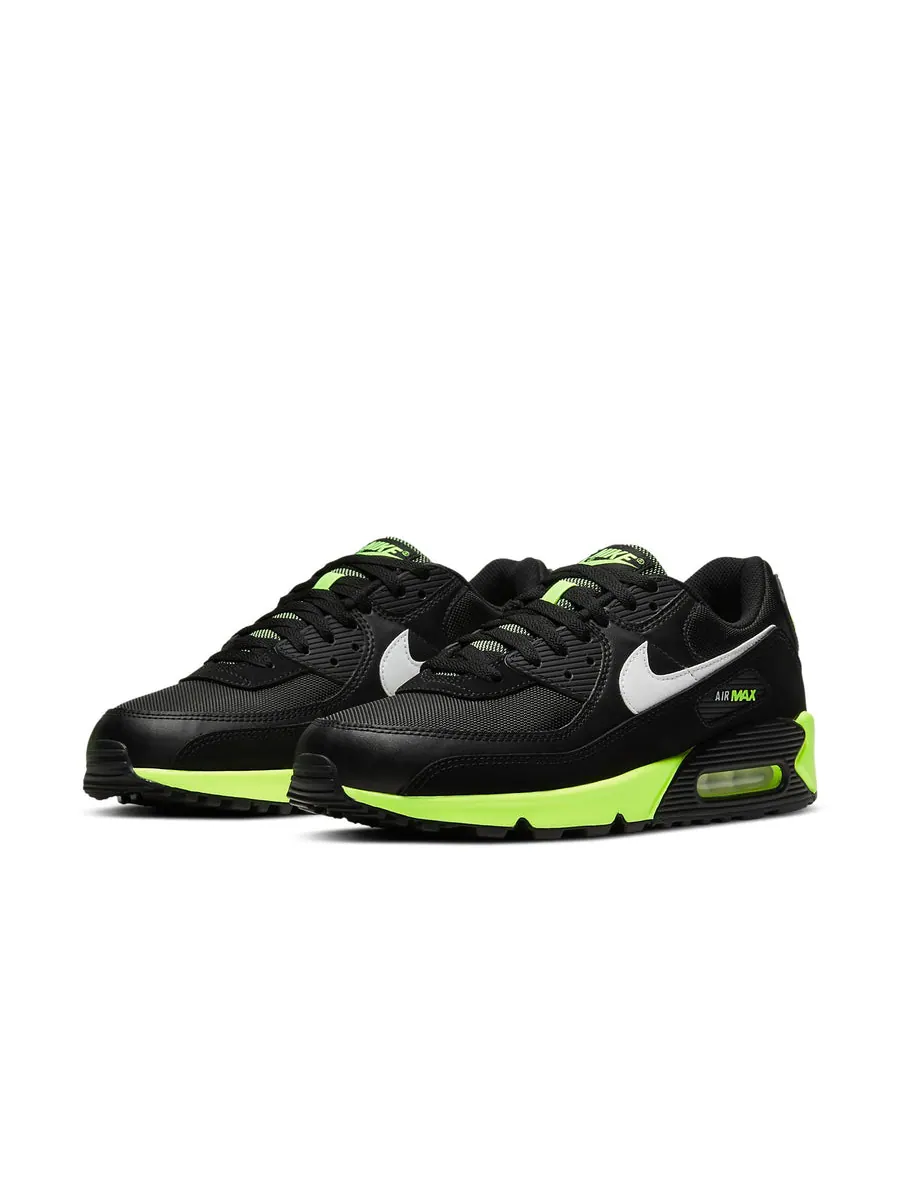 Беговые кроссовки Nike Air Max 90 'Black Hot Lime' — изображение 3 из 6, черный