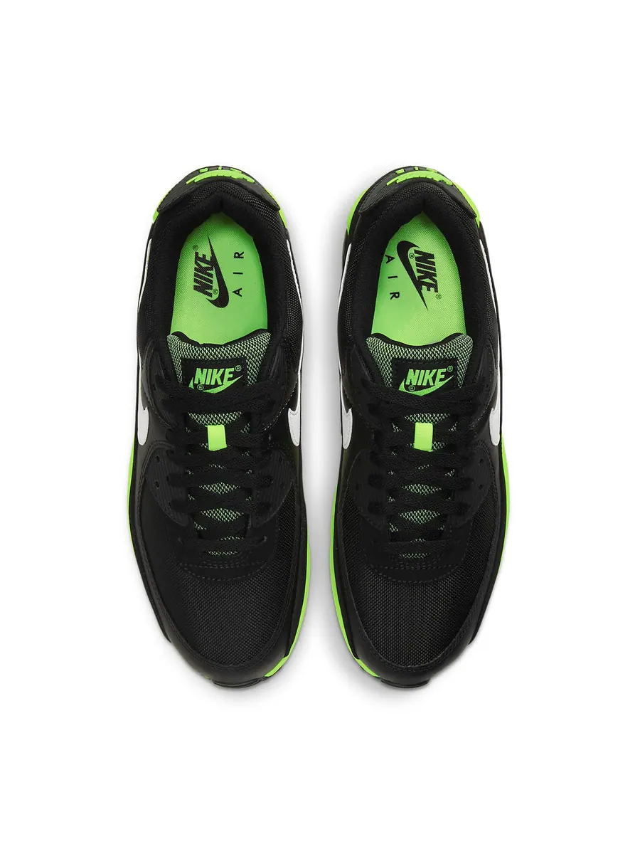 Беговые кроссовки Nike Air Max 90 'Black Hot Lime' — изображение 4 из 6, черный
