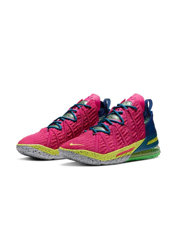 Кроссовки lebron 18 ep 'los angeles by night' Nike — изображение 3 из 4, розовый/желтый/синий