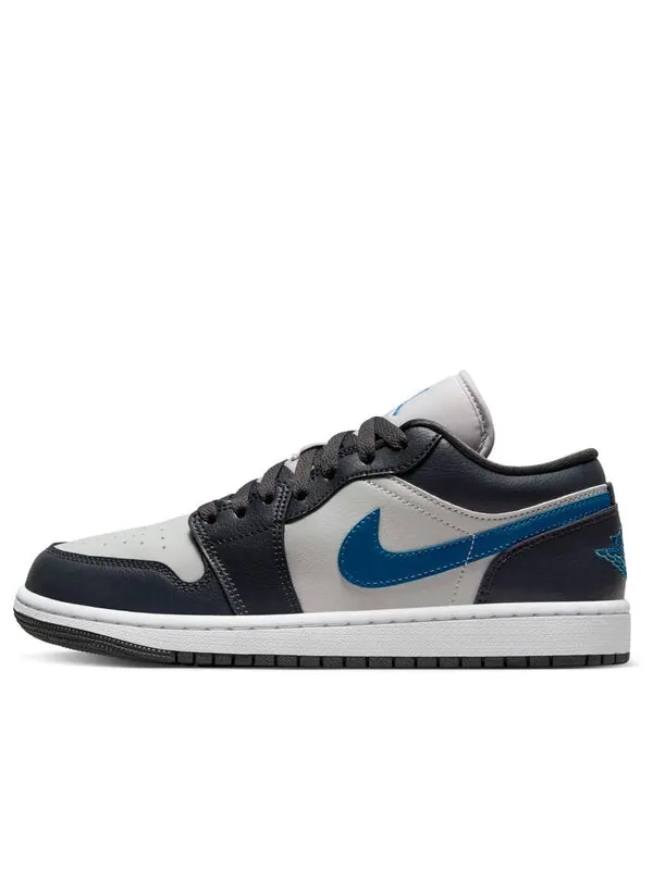 Кроссовки 1 low 'anthracite industrial blue' Air Jordan — изображение 1 из 4, серый/белый/синий