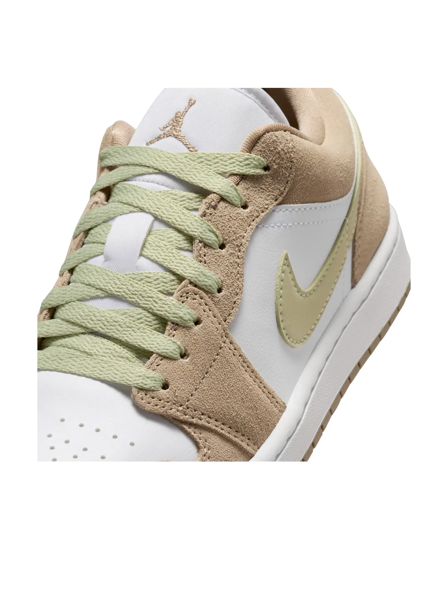 Кроссовки (WMNS) Air Jordan 1 Low 'Khaki Olive Aura' — изображение 5 из 7, белый