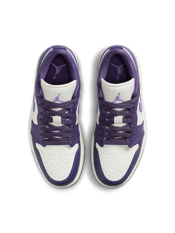 Кроссовки (WMNS) Air Jordan 1 Low 'Purple Sail' — изображение 3 из 4, фиолетовый