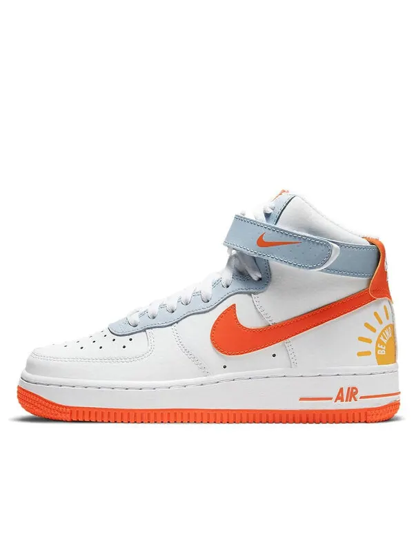 Кроссовки air force 1 высокие Nike — изображение 1 из 4, белый/синий/оранжевый