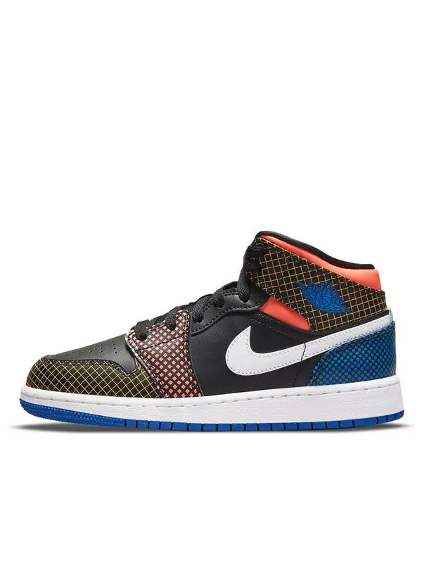 Кроссовки 1 средние mmd Air Jordan — изображение 1 из 4, черный/синий/оранжевый