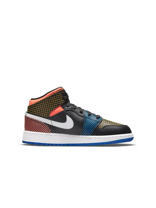 Кроссовки 1 средние mmd Air Jordan — изображение 2 из 4, черный/синий/оранжевый